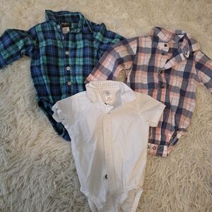 Carter's Kids Plaid and White Bodysuit Set